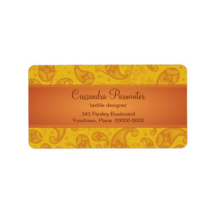Adresetiketten van de zogenaamde Paisley Etiket