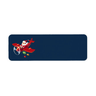 Adresetiketten van het Santa Flying Airplane Etiket