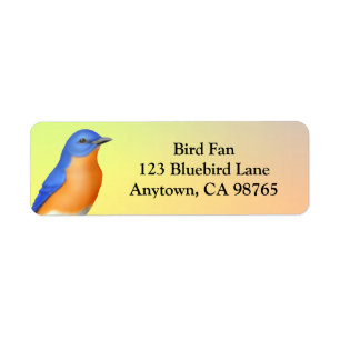 Adresetiketten van kleurrijke Oosterse Bluebird Etiket
