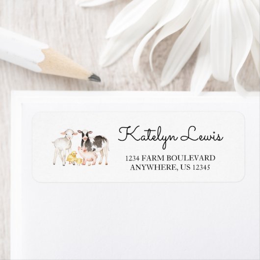 Adresetiketten van landbouwhuisdieren etiket (Insitu)