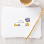 Adresetiketten van Paarse en gele Petal Blooms Etiket (Insitu)