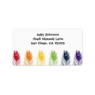 Adresetiketten van regenboogpacock etiket