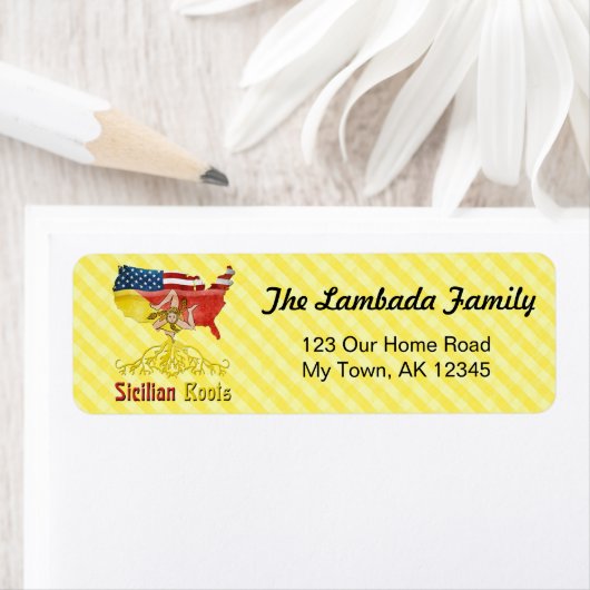 Adresetiketten van Siciliaanse Amerikaanse rots Etiket (Insitu)