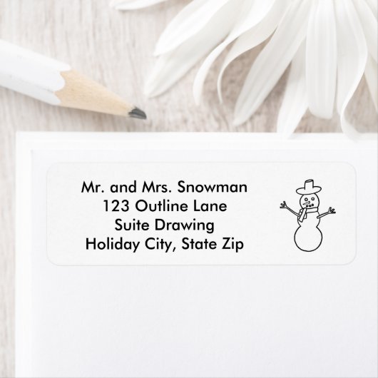 Adresetiketten van Snowman omtrekken Etiket (Insitu)