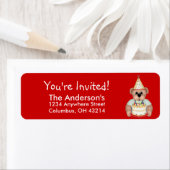 Adresetiketten van Teddy Bear Birthday Party Etiket (Insitu)