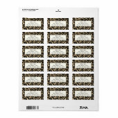 Adresetiketten voor afdrukken in zwart-wit en tan  etiket (Full Sheet)