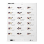 Adresetiketten voor blauwe en koraalroze Floral Sp Etiket (Full Sheet)