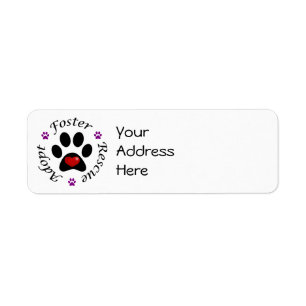 Adresetiketten voor dierenredding etiket