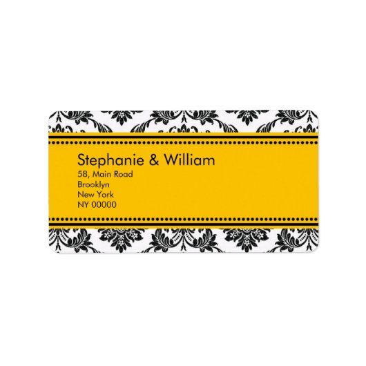 Adresetiketten voor donkerbruin en zwart-wit etiket (Voorkant)