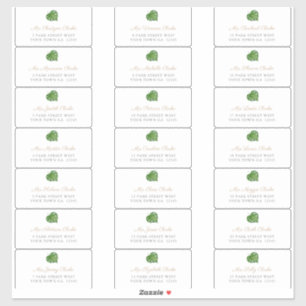 Adresetiketten voor groene tropische lederen gaste sticker