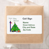 Adresetiketten voor kerstboomradio's etiket (Insitu)