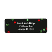 Adresetiketten voor kerstrode en groene sequins etiket (Voorkant)