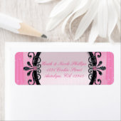 Adresetiketten voor roze en zwarte Fancy Lijsten Etiket (Insitu)
