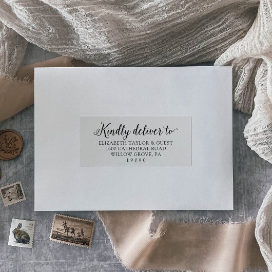 Adresetiketten voor weduwschappen met scripts Sticker