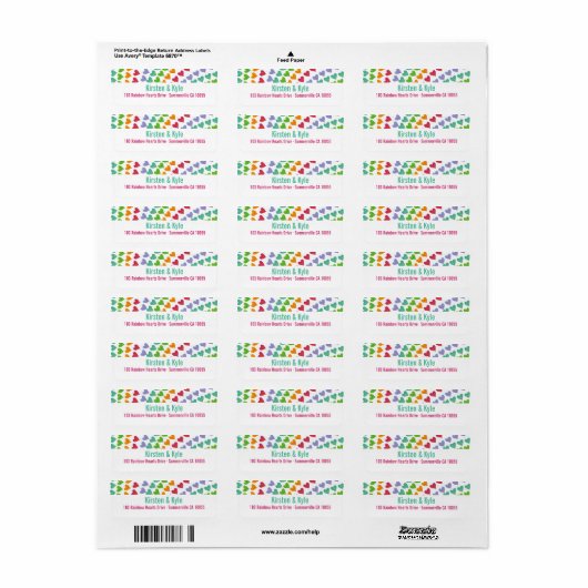 Adresetiketten voor witte regenbooghars etiket (Full Sheet)