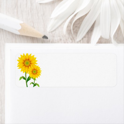 Adresetiketten-Zonnebloemen Etiket (Insitu)