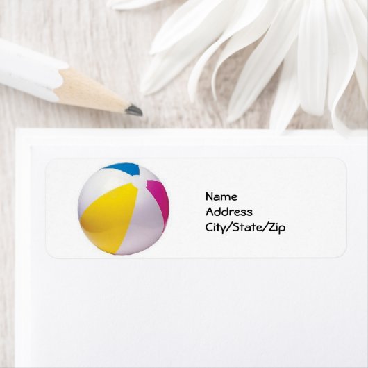 ADRESLABEL BEACHBALL ETIKET (Insitu)
