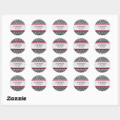 Adreslabel - Black Houndstooth Ronde Sticker (Vel)