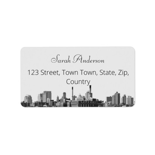 Adreslabel Cityscape Etiket (Voorkant)