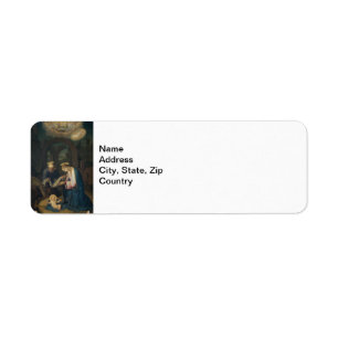Adreslabel: geboorte van Christus Etiket