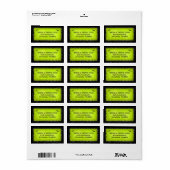 Adreslabel - Halloween groen met zwarte rand Etiket (Full Sheet)