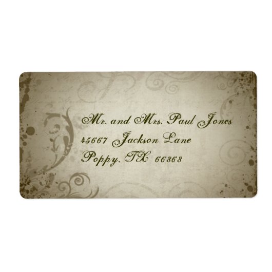adreslabel met bloemen etiket (Voorkant)