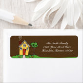 Adreslabel met huis en gras etiket (Insitu)