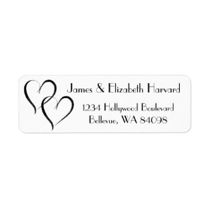adreslabel met twee harten etiket