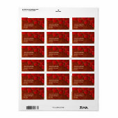 Adreslabel Red Hearts Etiket (Full Sheet)