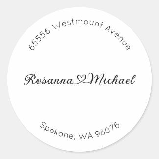 Adreslabel, Ronde adreslabel, Hart Namen  Sticker