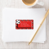 Adreslabel rood Voetbal Etiket (Insitu)