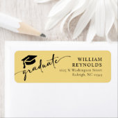 Adreslabel Simple Script Afstuderen Etiket (Insitu)