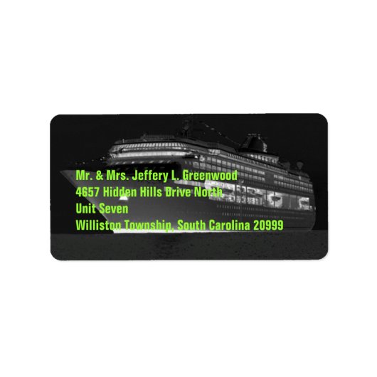 adreslabel van cruiseschip etiket (Voorkant)