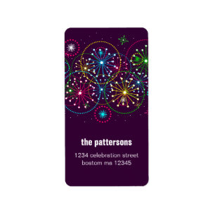 adreslabel van Fireworks Explosion Etiket