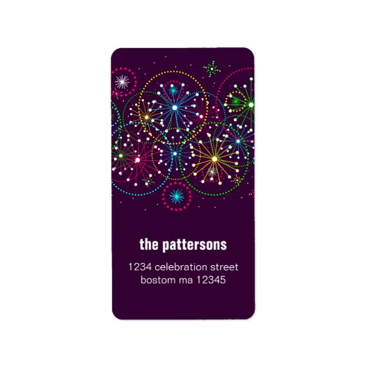 adreslabel van Fireworks Explosion Etiket (Voorkant)