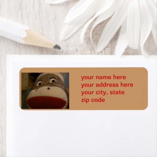 adreslabel van sockmonkey etiket (Insitu)