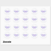 Adreslabel 'Violet Waterverf Butterfly' Ronde Sticker (Vel)