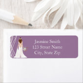 Adreslabels Boho Bruine Haren Bruid Parels Etiket (Insitu)