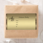 Adreslabels Elegante Bronzen Initialen Etiket (Insitu)