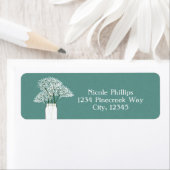 Adreslabels met Baby's Breath in Metsen Pot Rustie Etiket (Insitu)