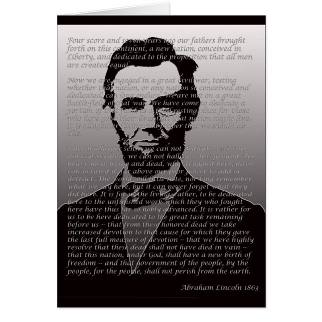 Adresse d'Abraham Lincoln Gettysburg (Devant)