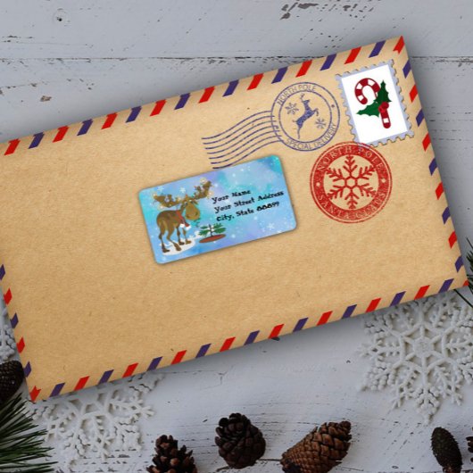 Adresse de l'orignal de Noël Étiquettes / Étiquett