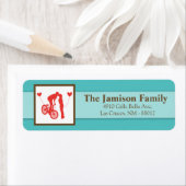 Adresse de retour de .75"x2.25" Étiquette Ado Love (En situation)