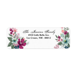 Adresse de retour de .75"x2.25" Étiquette Fleur tr
