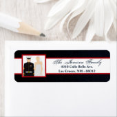 Adresse de retour de .75"x2.25" Étiquette Marine U (En situation)