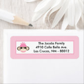 Adresse de retour de .75"x2.25" Étiquette Singe ro (En situation)