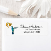 Adresse de retour de colibri à bec large Étiquette (En situation)