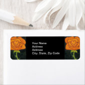 Adresse de retour de fleurs Étiquette rose orange (En situation)