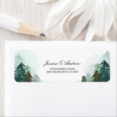 Adresse de retour de forêt Étiquette Rustique Aven (En situation)