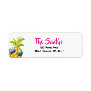 Adresse de retour de l'ananas Étiquette Tropical A